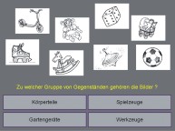 Aufgabenbild Therapiemodul Semantik: Hyperonyme 1