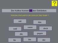 Aufgabenbild Therapiemodul Schriftsprachproduktion: Produktion Funktionsw&ouml;rter