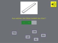 Aufgabenbild Therapiemodul Schriftsprachproduktion: Silben zusammenf&uuml;gen