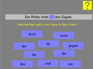 Aufgabenbild Therapiemodul Morphologie: Pr&auml;positionen einsetzen