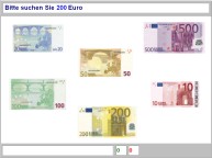 Aufgabenbild Modul Umgang mit Geld: Kennlernen Geldscheine