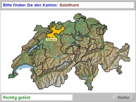 Aufgabenbild Therapiemodul Geografie: Karte Schweiz Kantone