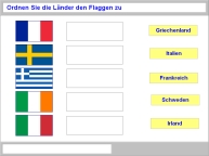 Aufgabenbild Therapiemodul Geografie: Fahnen L&auml;nder Europ&auml;ische Union