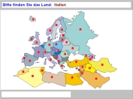 Aufgabenbild Therapiemodul Geografie: Karte Europa, Mittelmeer, Naher Osten