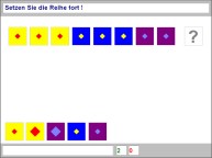 Aufgabenbild logisches Denken: Reihen erg&auml;nzen