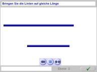 Aufgabenbild r&auml;umlich perzeptive Leistungen: Linienl&auml;ngen