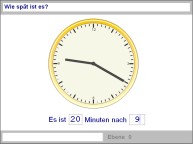 Aufgabenbild Modul Umgang mit der Uhr: Uhrzeit angeben